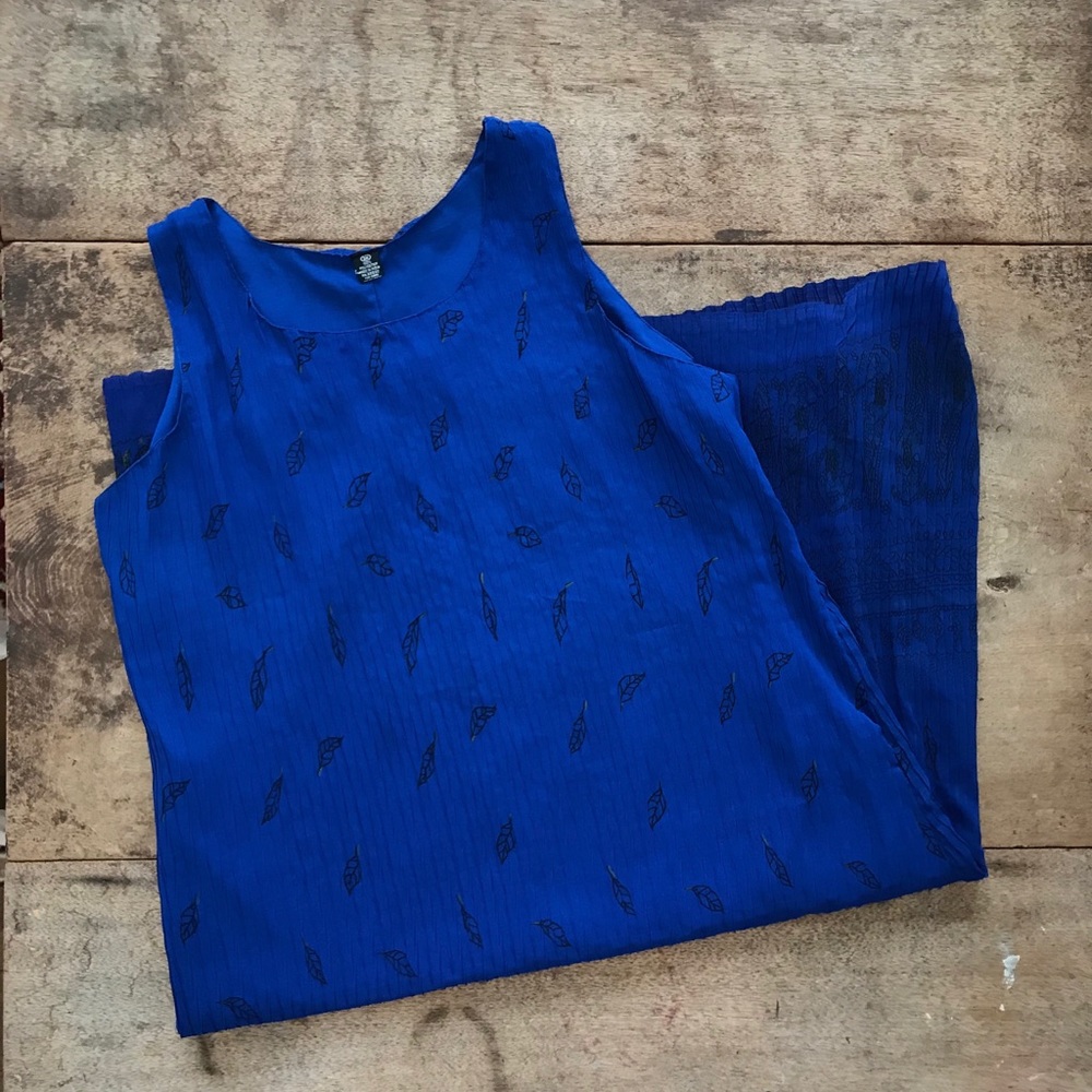 LAST DAY Maxi Dress Sleeveless Blue Black Lined